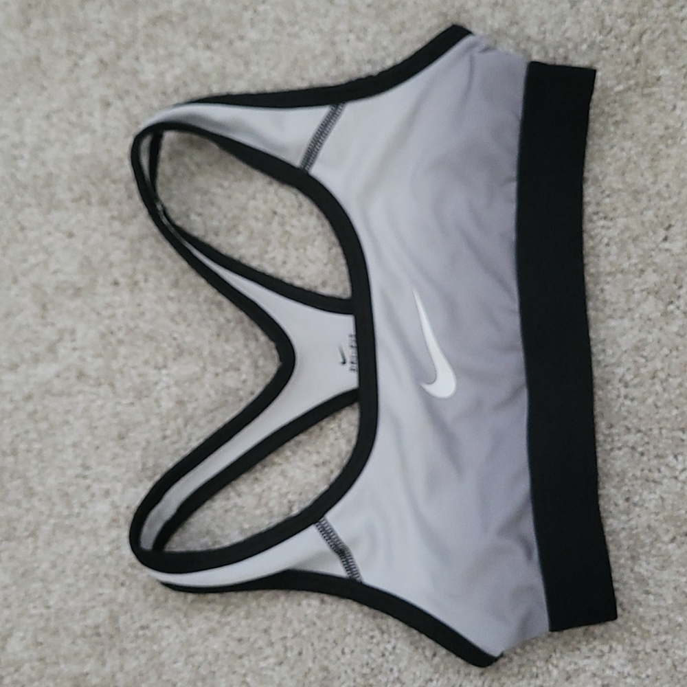 Nike Grade School Classic Sports Bra Black Grey